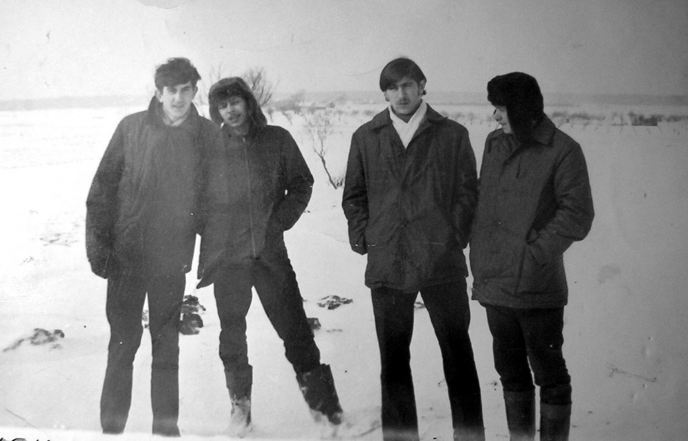 Padauguva1968. Iš kairės: Vidas Pranevičius, Arvydas Brundza, Algirdas Pranevičius, Juozas Jaras